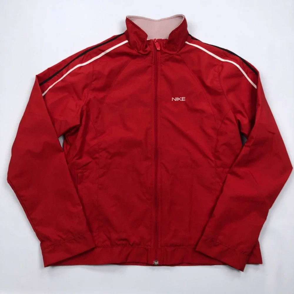 Nike Girls Red Tracksuit Set Jacket and Pants Size Medium 8-10 Vintage Y2K